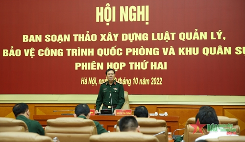 Thượng tướng Nguyễn Tân Cương chủ trì Hội nghị soạn thảo xây dựng Luật Quản lý, bảo vệ công trình quốc phòng và khu quân sự 